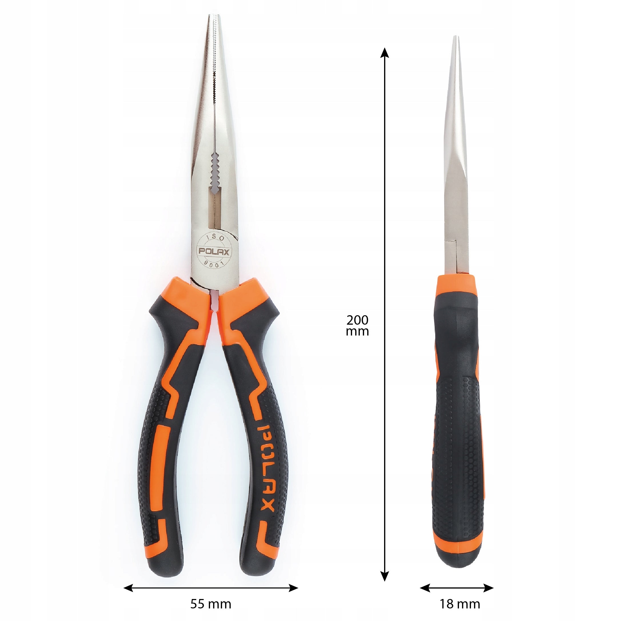 Pliers elongated straight handles two-component Cr-V 180 mm Polax Brand Polax