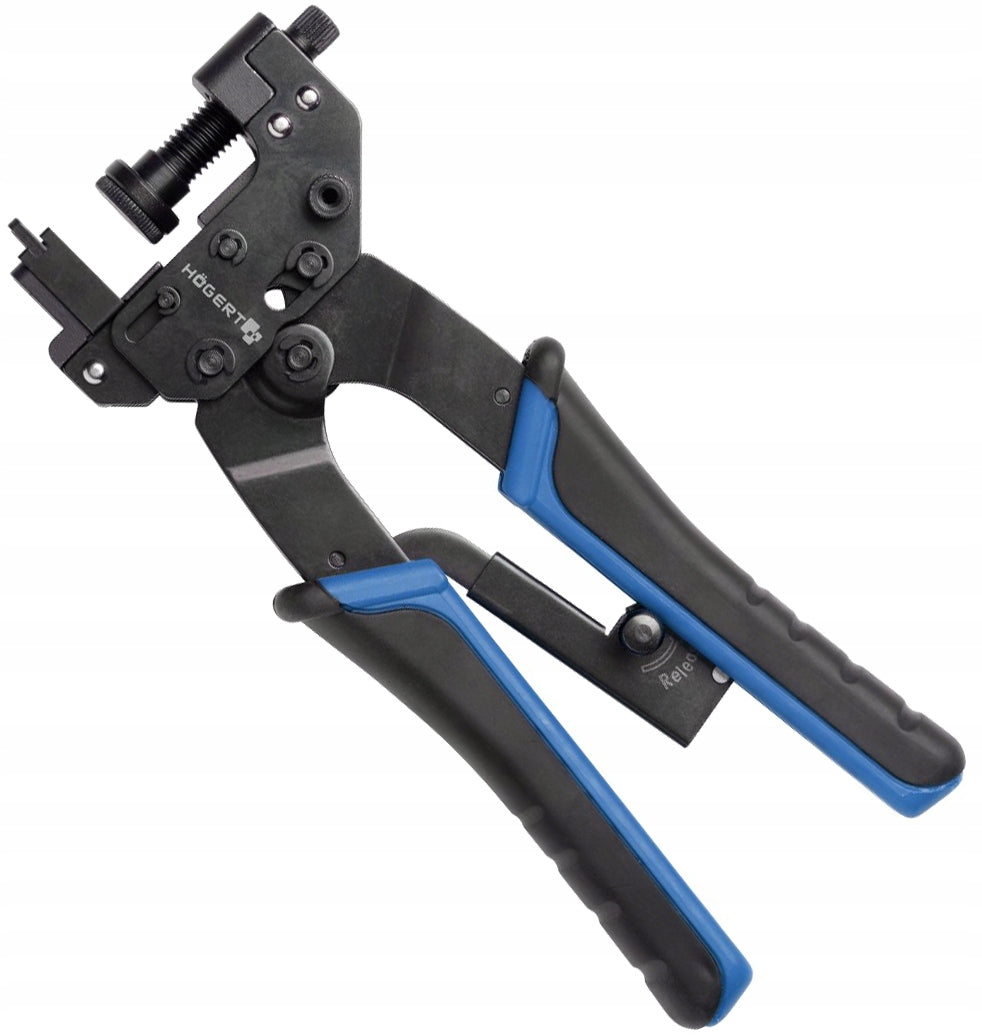 Pliers for crimping coaxial connectors, Hoegert Technik