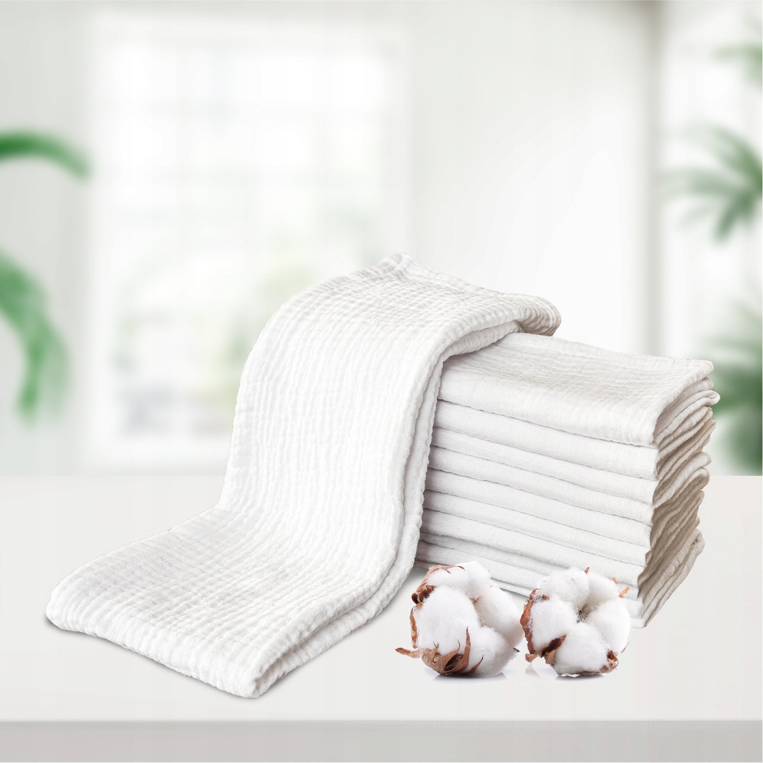 Plumeri Muslin Diapers White 10 pcs. 50x30 cm Brand Plumeri
