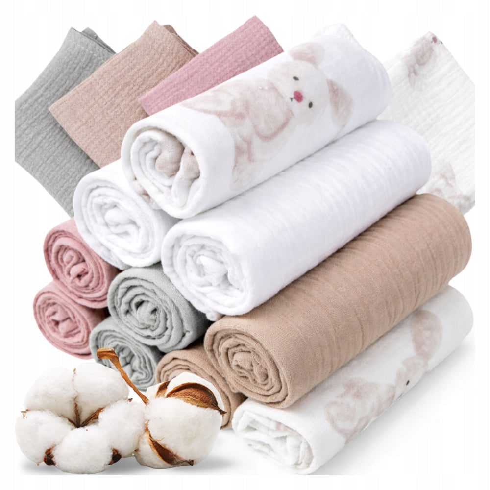 Plumeri Muslin diapers color set 10 pcs. 30x30 cm