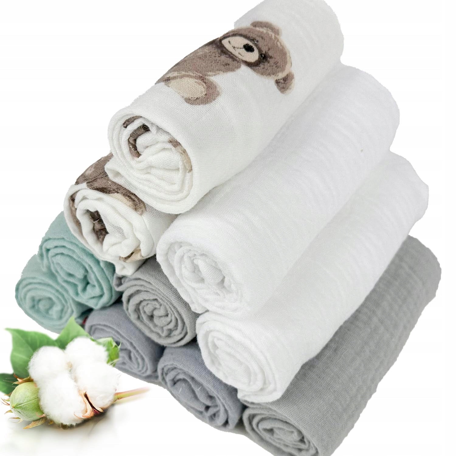 Plumeri Muslin diapers color set 10 pcs. 30x30 cm