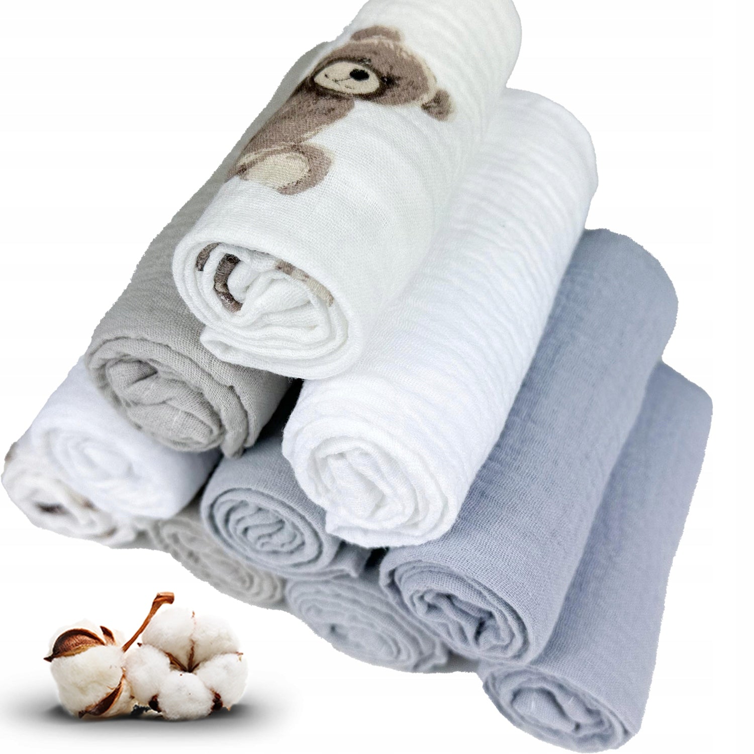 Plumeri Muslin diapers color set 10 pcs. 30x30 cm