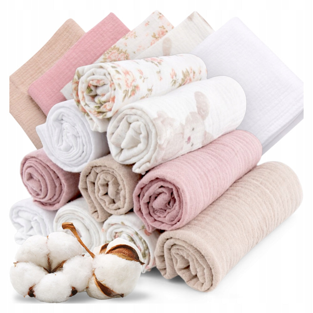 Plumeri Muslin diapers color set 10 pcs. 30x30 cm