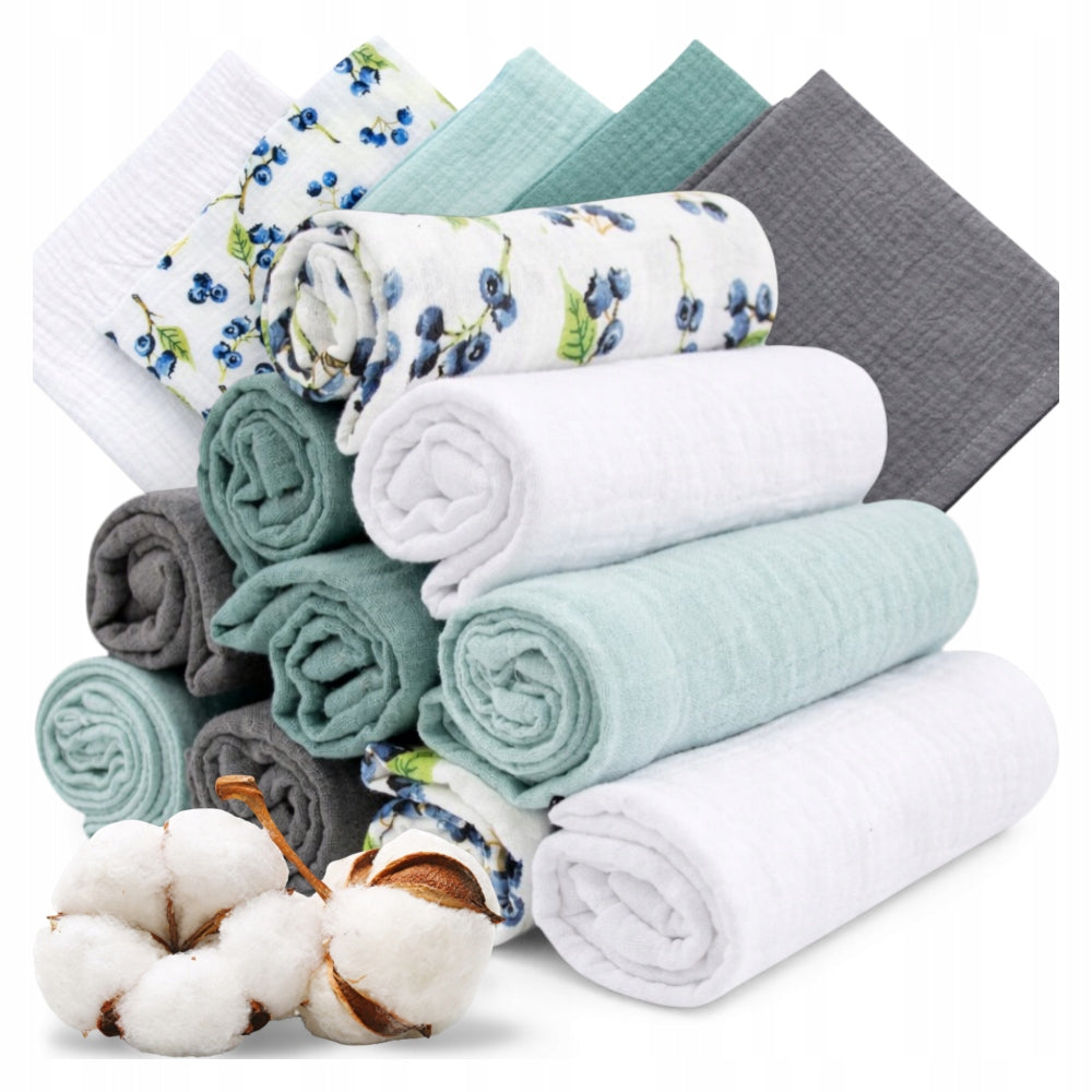 Plumeri Muslin diapers color set 10 pcs. 30x30 cm