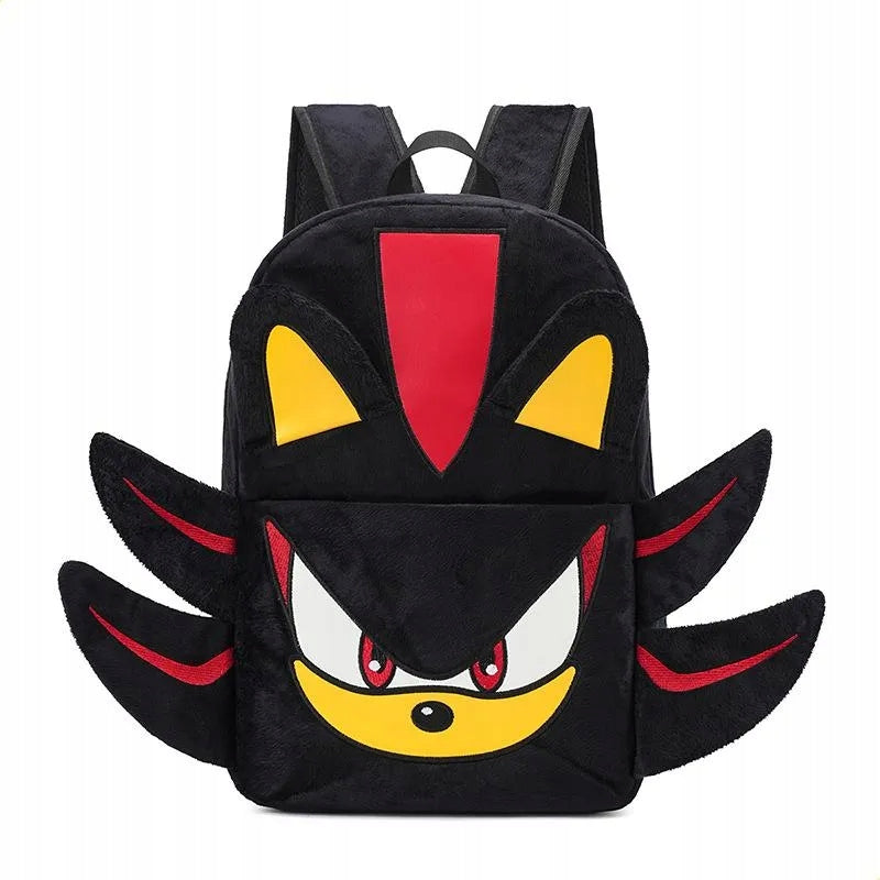 Plush dark backpack with large capacity