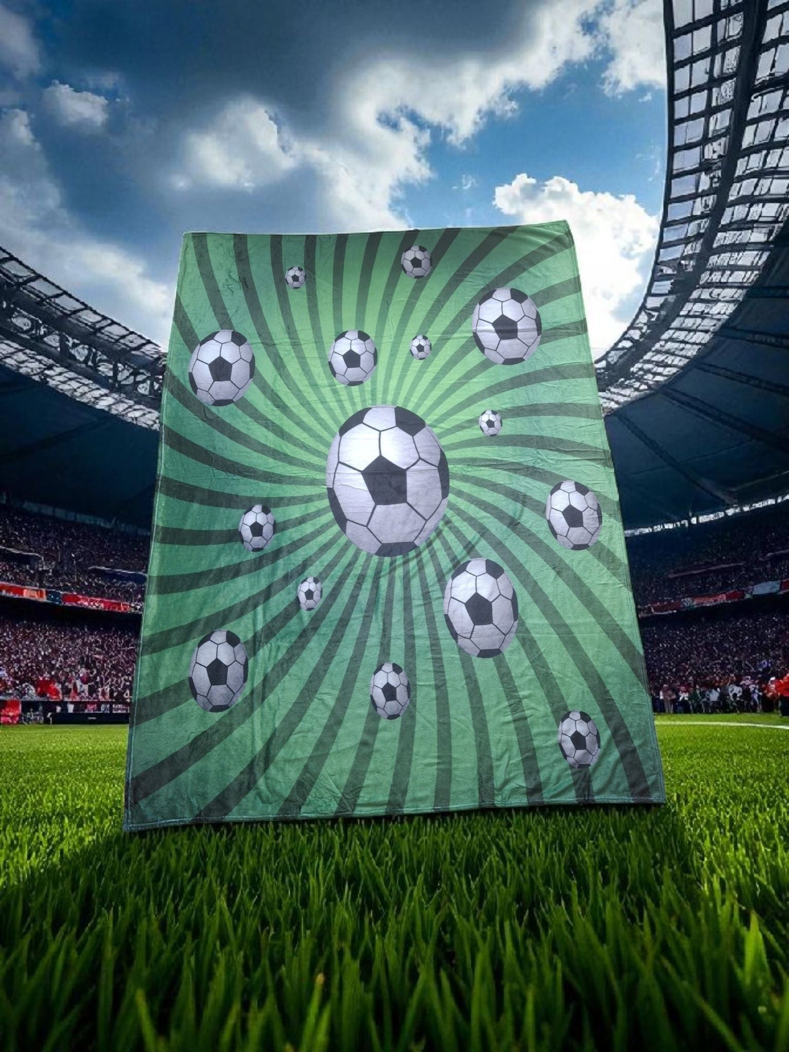 Plush football blanket 150x200cm ideal as a gift for a football fan Packaging status original
