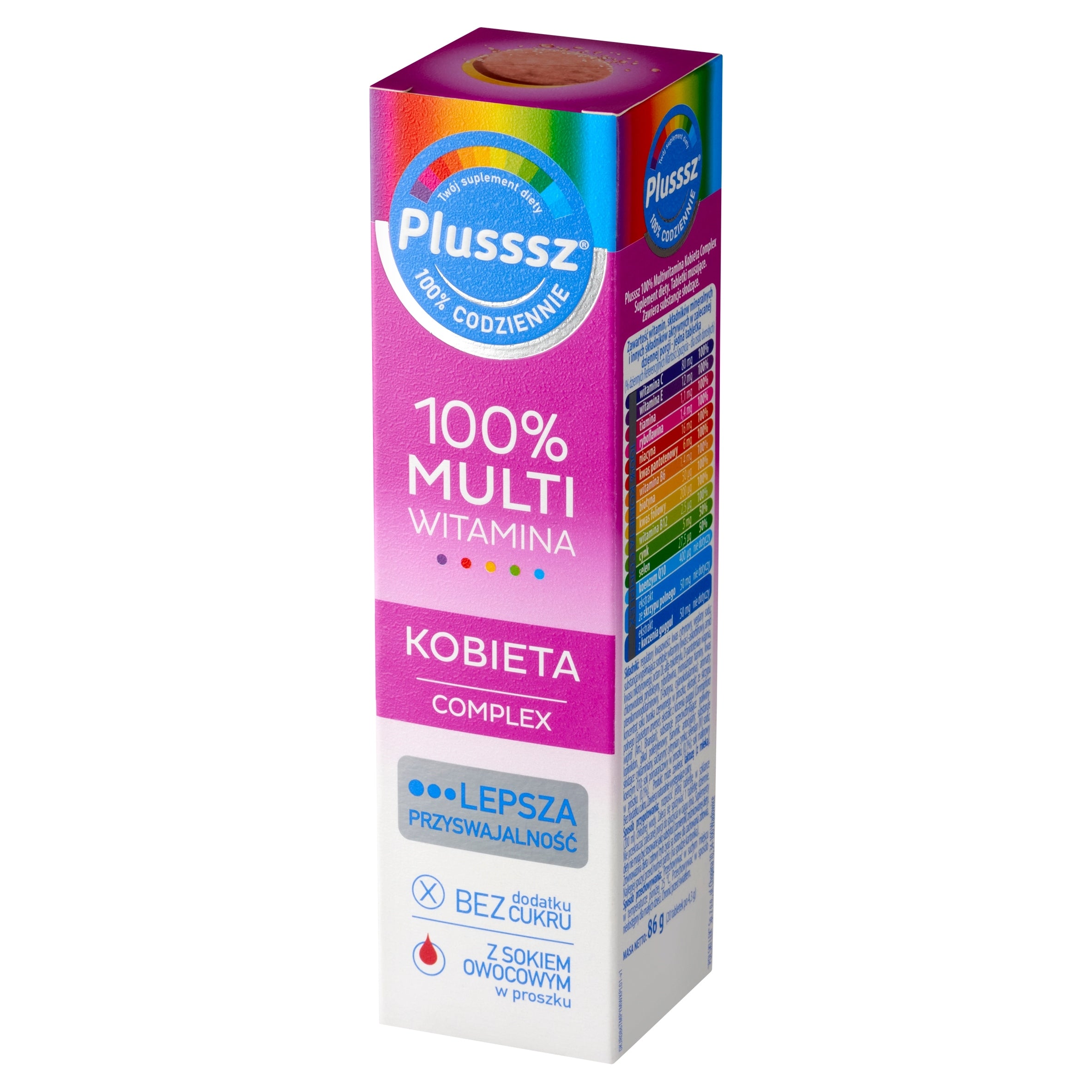 Plusssz 100% Multivitamin Female Complex 20 effervescent tablets Supplement Manufacturer code 5901785307016