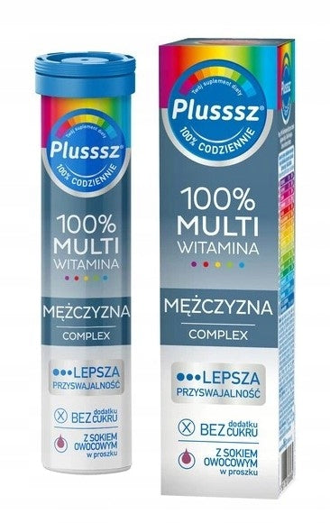 Plusssz 100% Multivitamin Male Complex 20 effervescent tablets Manufacturer code 3648861
