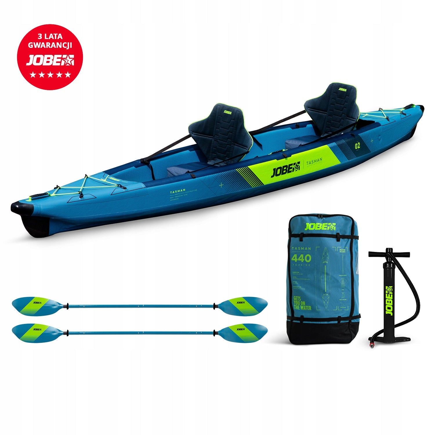 Pneumatic Kayak Pumped JOBE TASMAN 440 cm Double Complete Set Manufacturer code 600024003