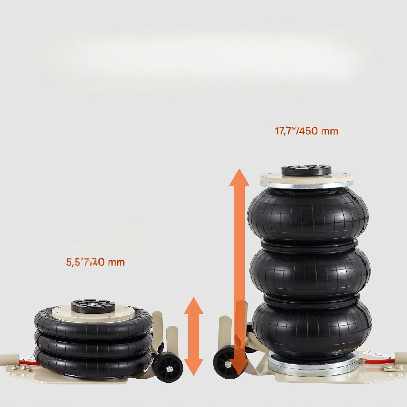 Pneumatic lift 3T cushion for car SUV workshop service Minimum lifting height 140 mm