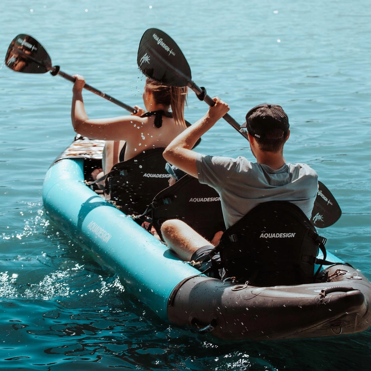 Pneumatic pumped KAYAK AQUADESIGN 3-seater KOLOA 400 cm 250 kg Length 400 cm