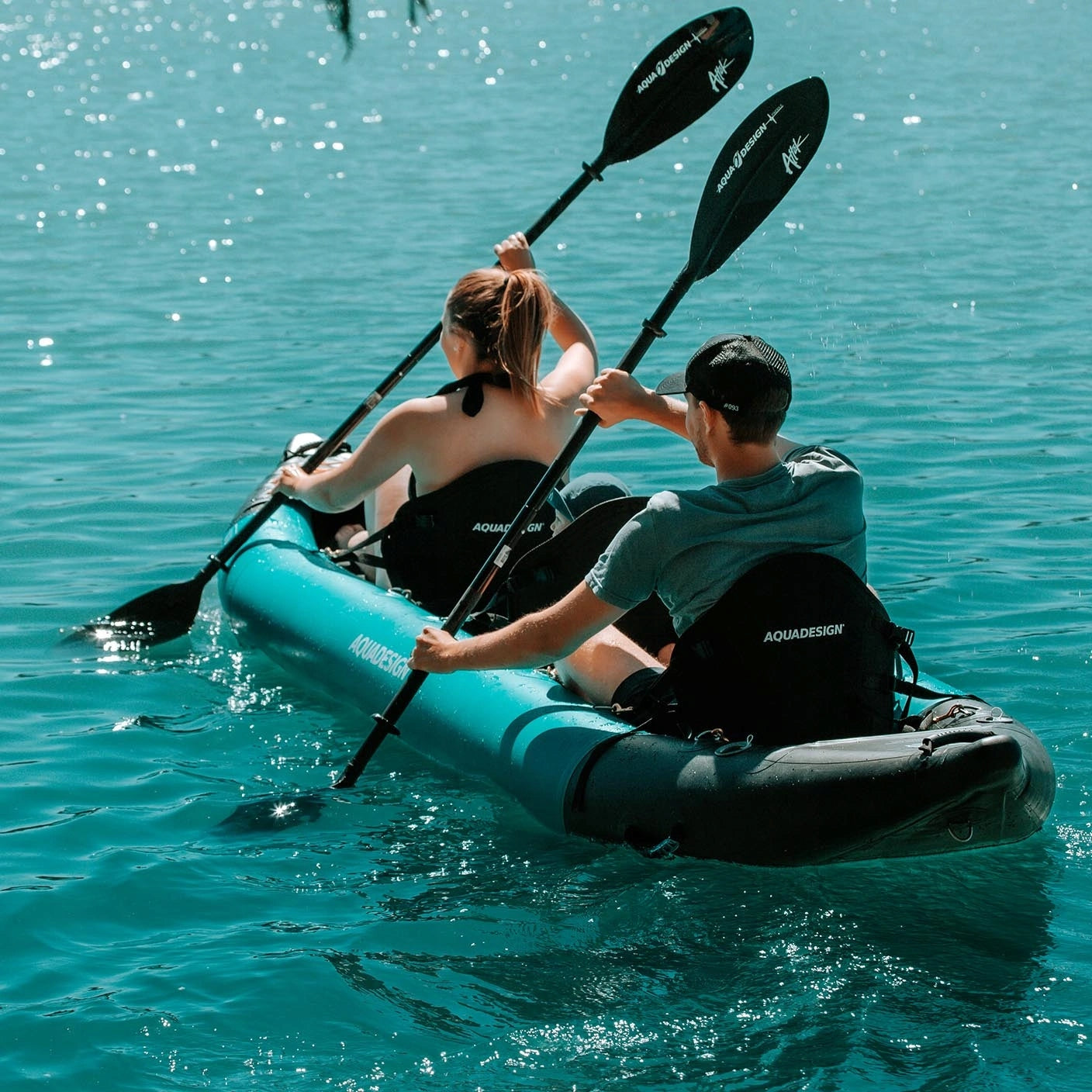 Pneumatic pumped KAYAK AQUADESIGN 3-seater KOLOA 400 cm 250 kg Material pneumatic