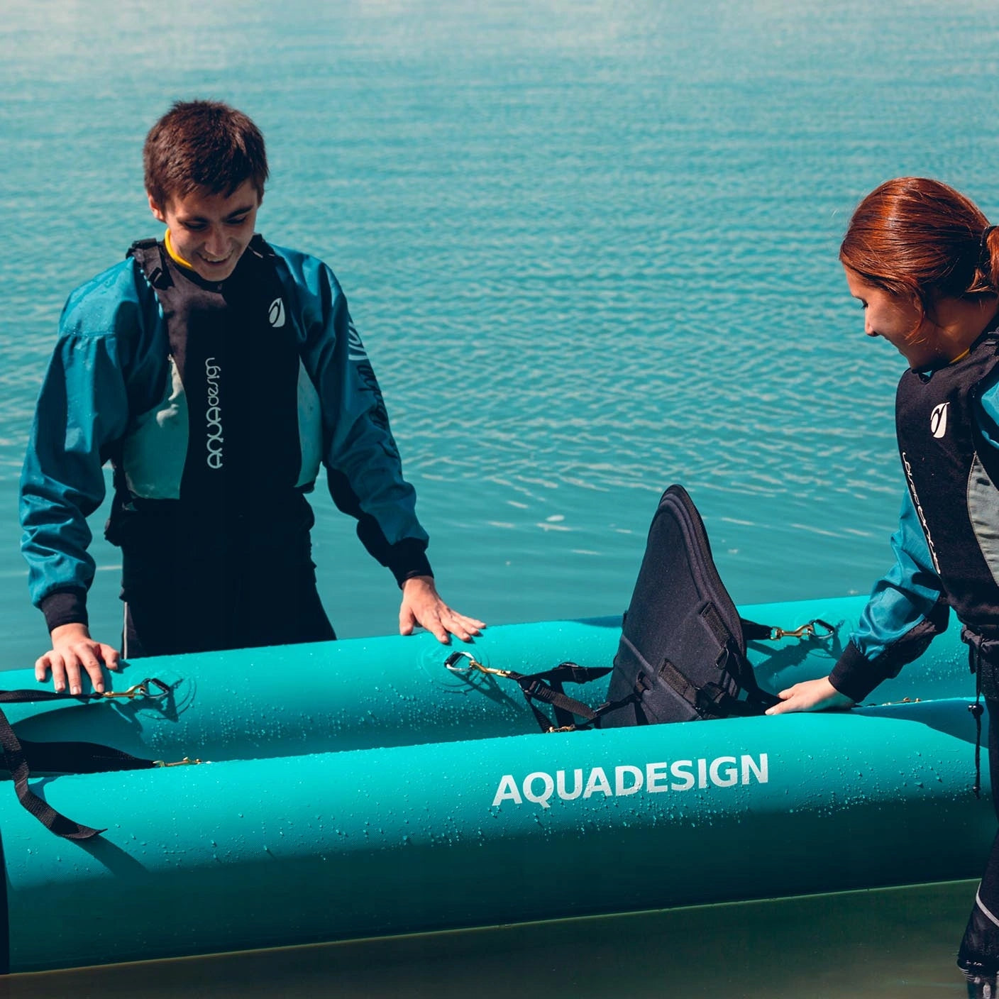 Pneumatic pumped kayak AQUADESIGN 2-person KOLOA 360 cm 215 kg Weight 15 kg