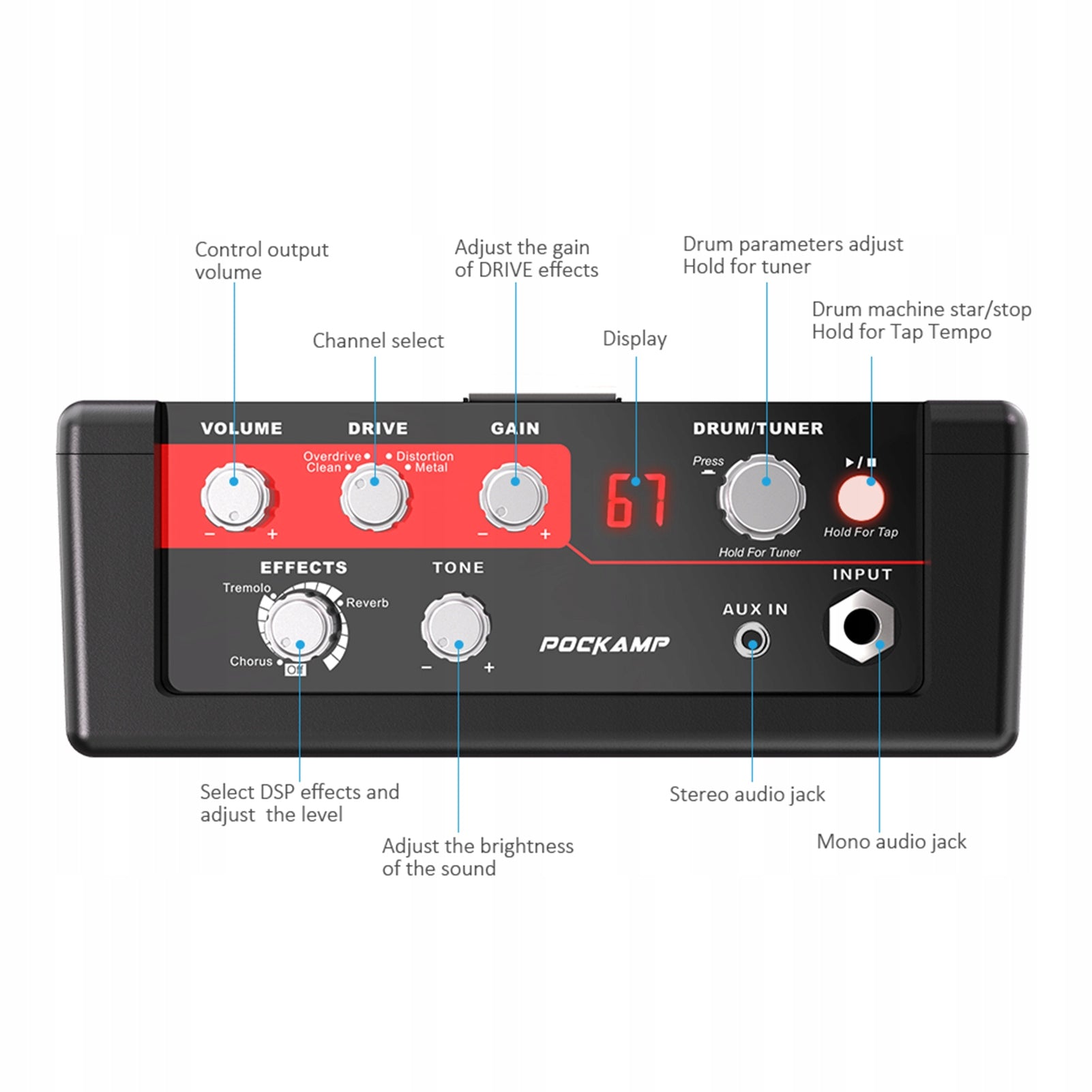Pockamp Portable Guitar Amp 5W Built-in 43