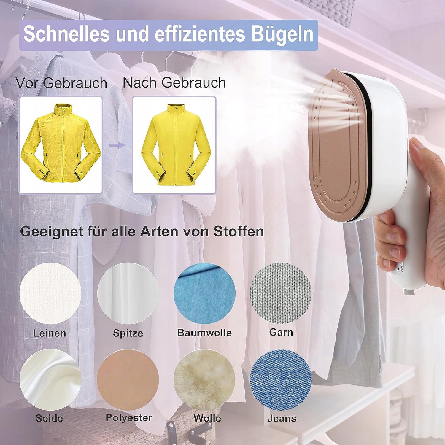 Pocket-Sized Garment Steamer - Instant Wrinkle Remover for Fabrics Brand no brand