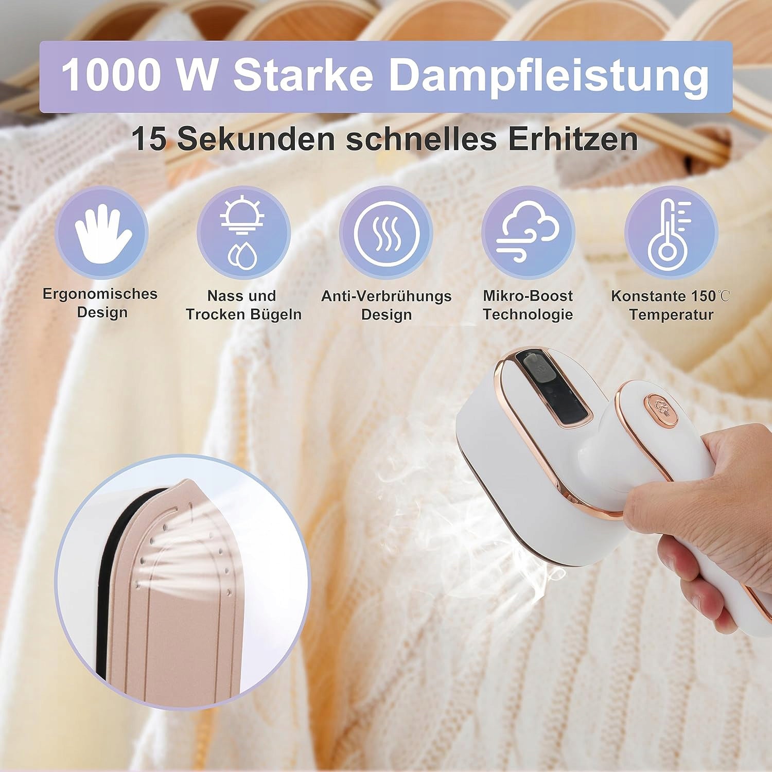 Pocket-Sized Garment Steamer - Instant Wrinkle Remover for Fabrics Packaging status original