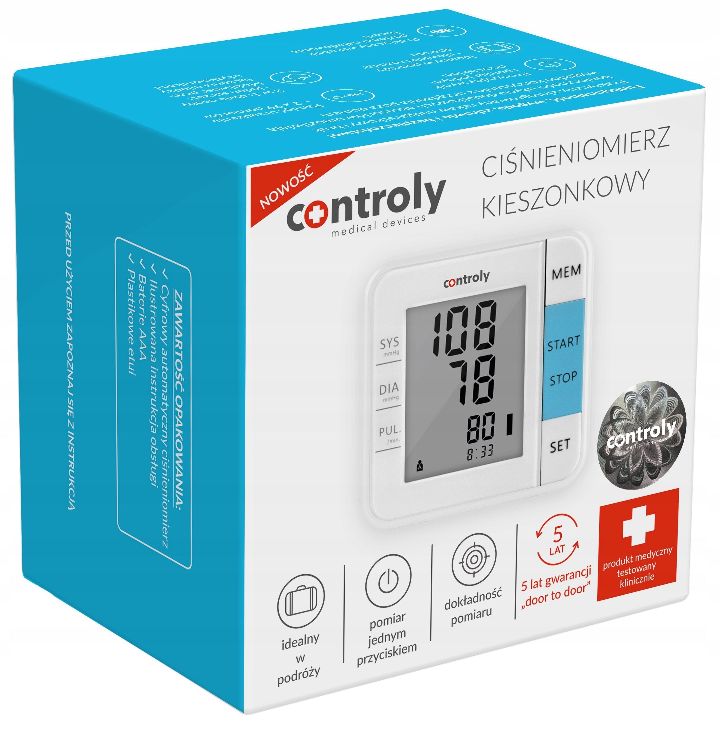 Pocket blood pressure monitor CONTROLY W02 Medical device no