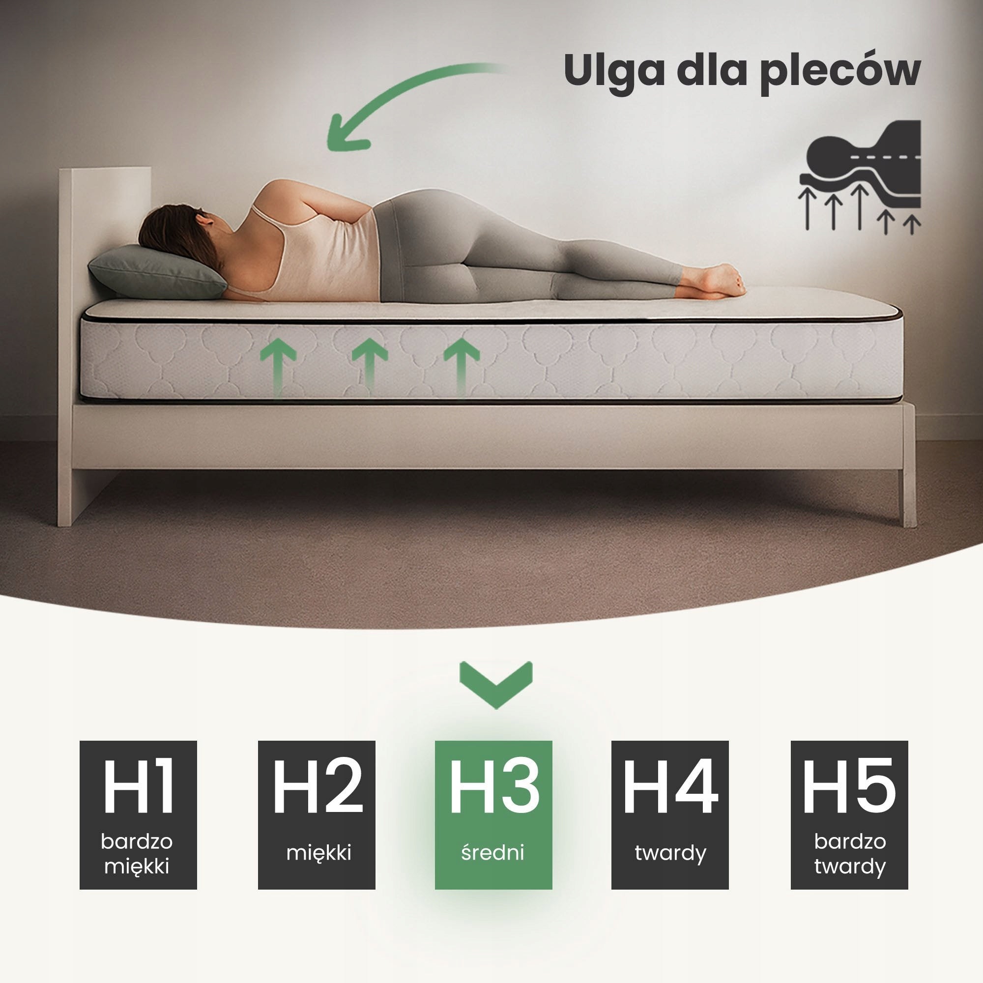 Pocket spring mattress for bed 7 zones H3 120x200 cm + protector EAN (GTIN) 5907504380445