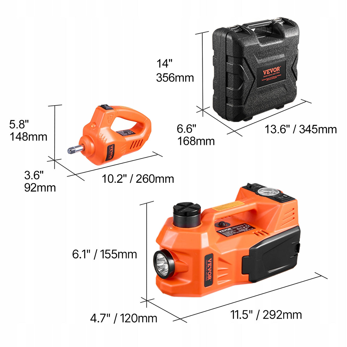 Podnośnik Samochodowy Lewarek Elektryczny + Klucz Udarowy 12v 5t + Walizka Manufacturer code DDYYQJDT
