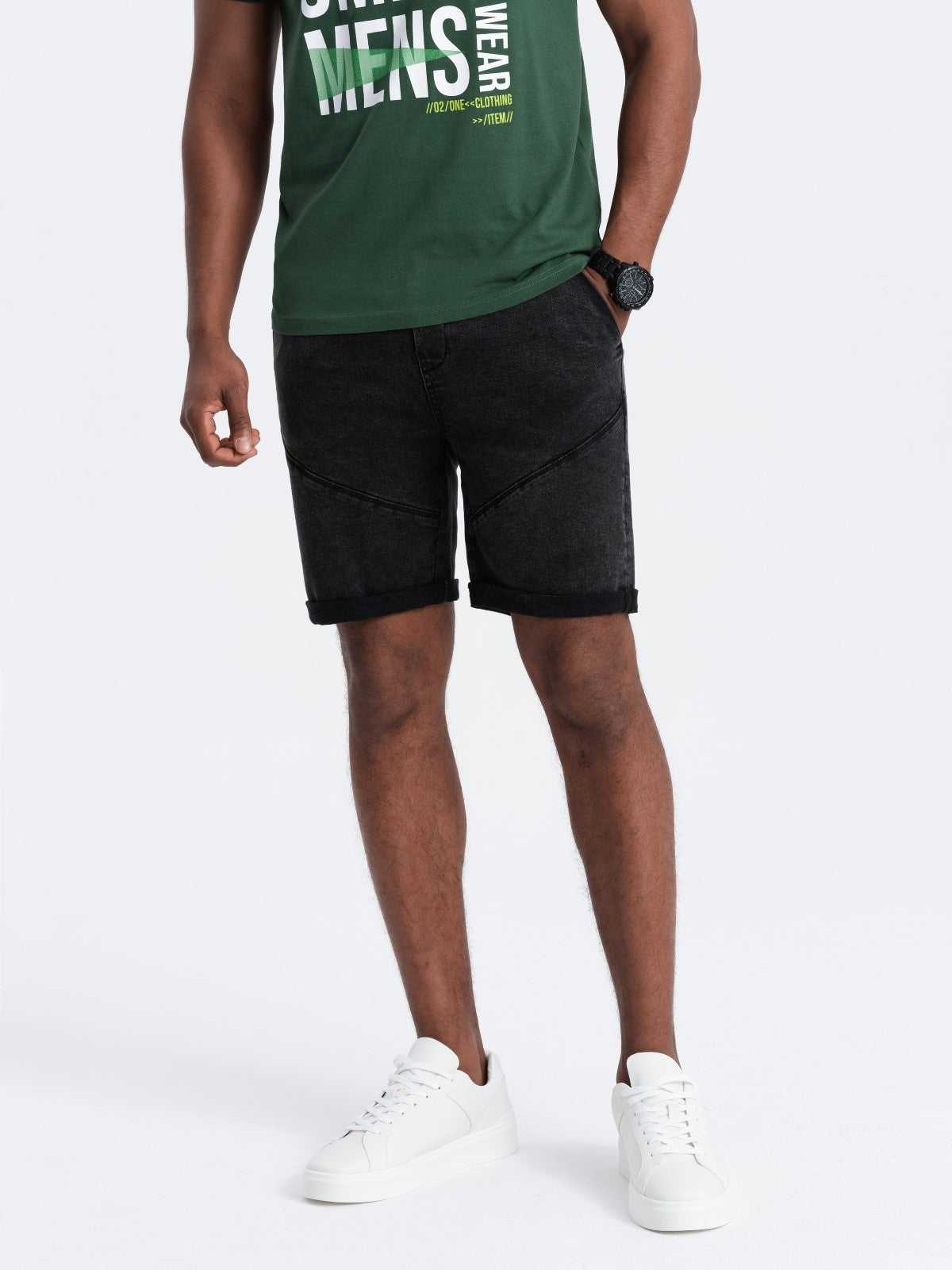 Herren-Jeansshorts Ombre W361