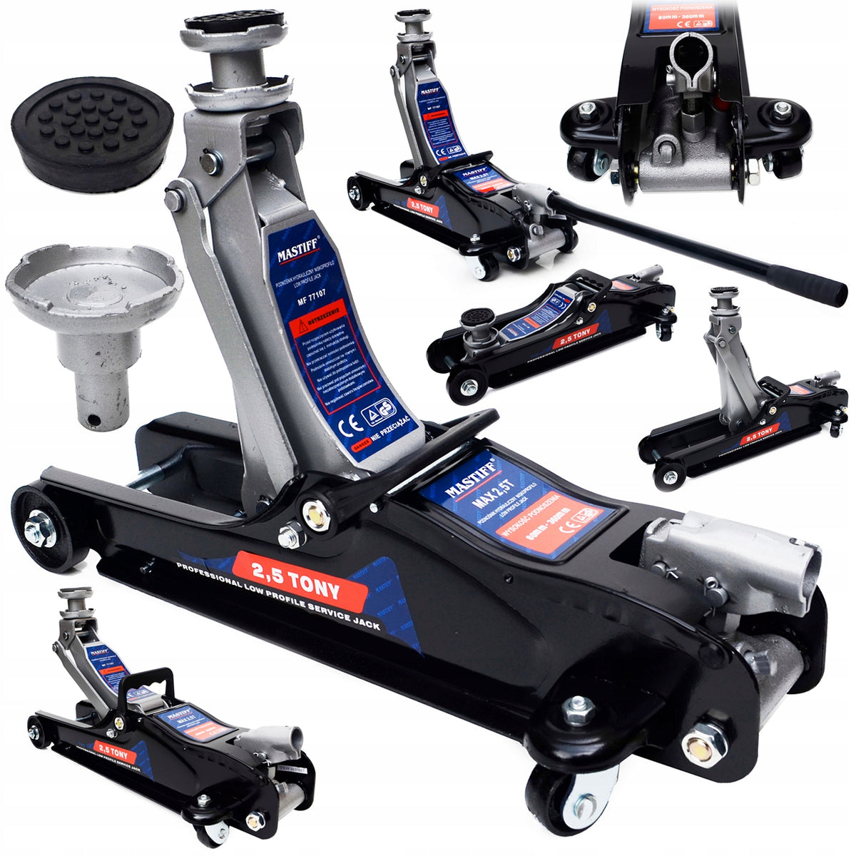 Point lift Mastiff 2,5T with rubber support 90-340 mm