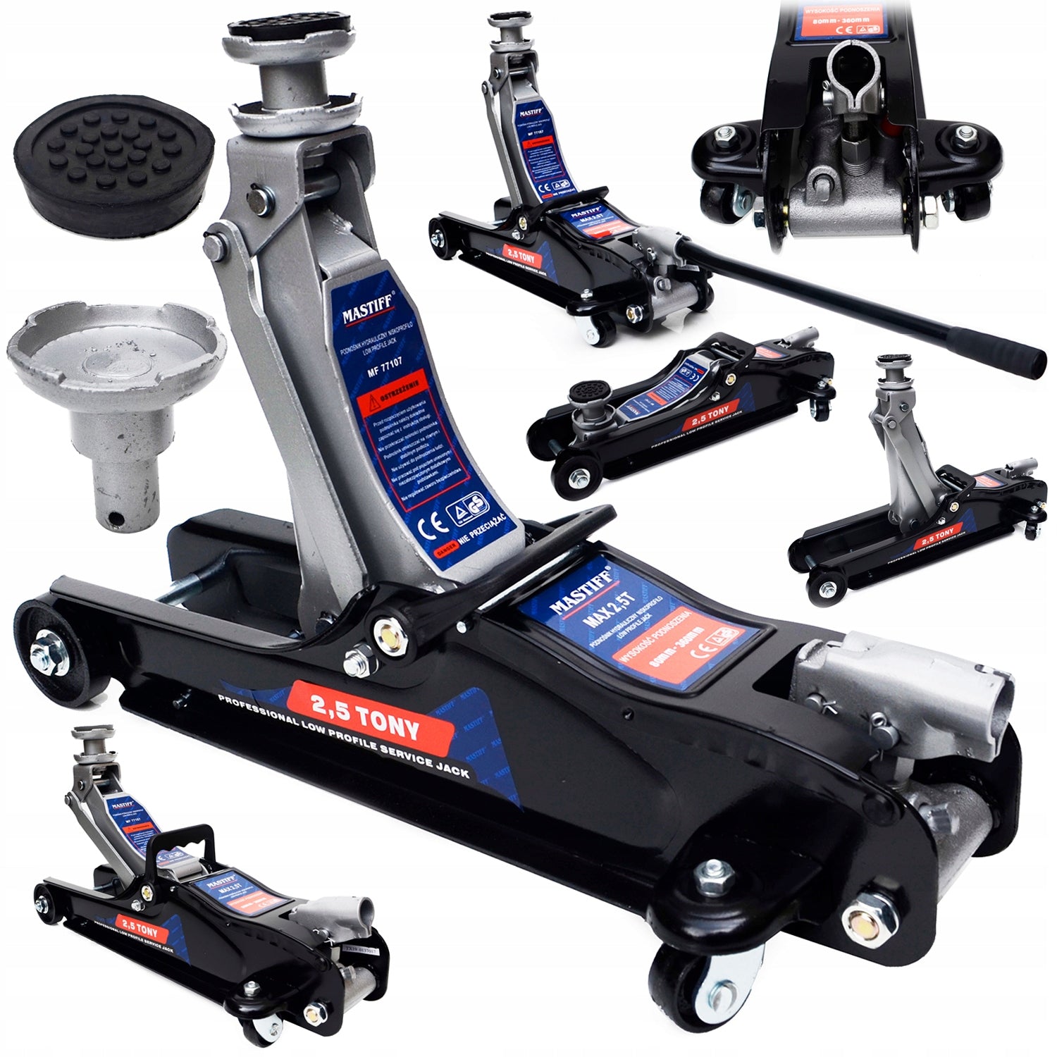 Point lift Mastiff 2,5T with rubber support 90-340 mm