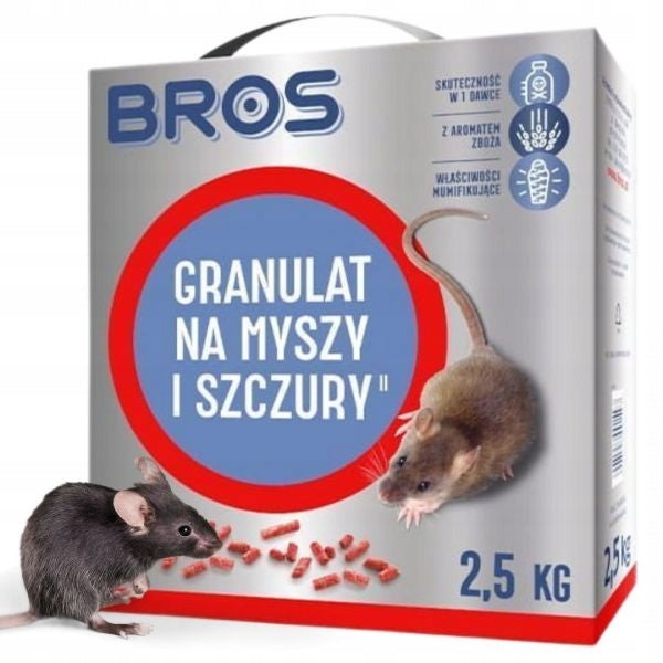Poison granules for mice and rats BROS 2,5 kg