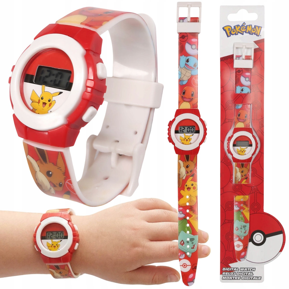 Pokemon Red DIGITAL LED Wrist Watch for Boy for Fan