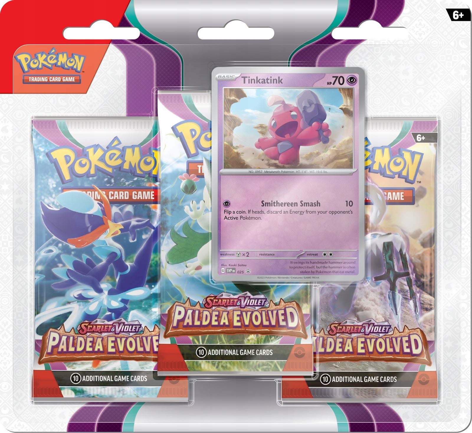 Spielergänzung Pokemon TCG Scarlet & Violet 2 Paldea Evolved Booster Checklane 3er-Pack Blister Varoom
