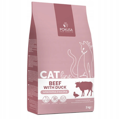 Pokusa CatLine Dry Cat Food Wolowina with Duck 3 kg