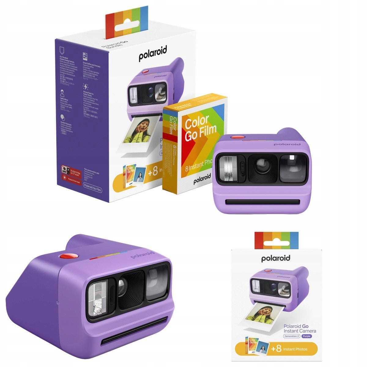 Polaroid Go Gen 3 Purple instant camera purple set of 8 movies