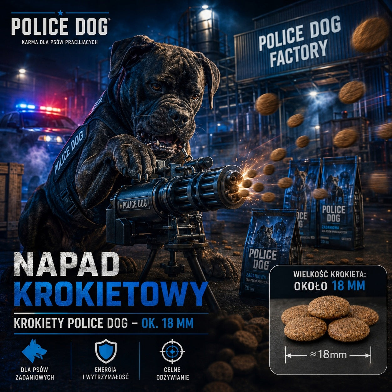 Police venison Hypoallergenic dry food for working dogs 15kg + 1,5 Product weight 15 kg