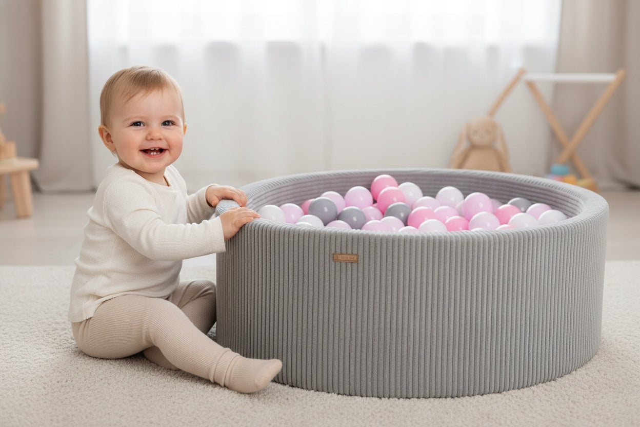 Polish DRY POOL WITH BALLS 200 PCS. 90 CM CORDUROY GIFT FOR A CHILD Manufacturer code 24131_9-1.9.8b.20k