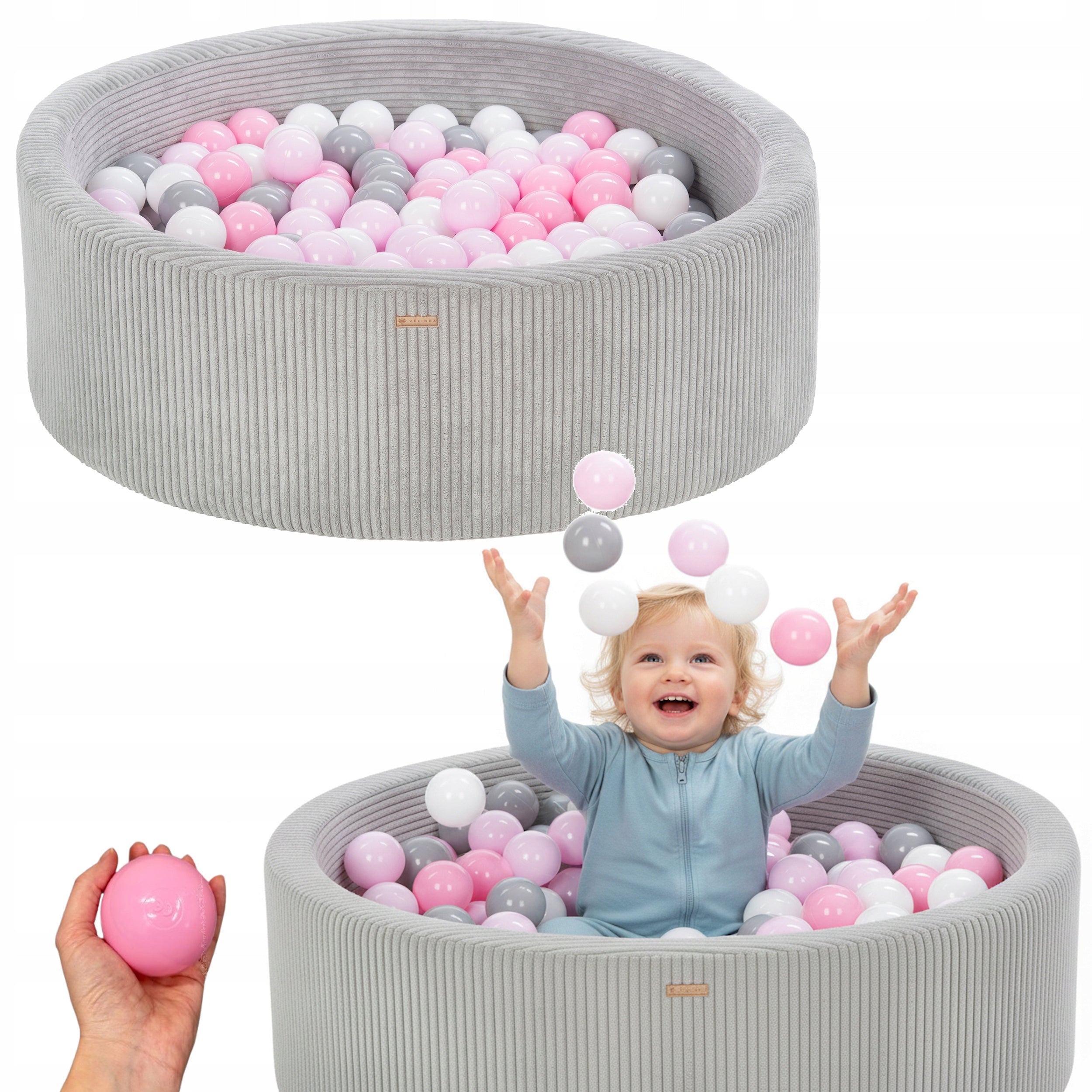 Polish DRY POOL WITH BALLS 200 PCS. 90 CM CORDUROY GIFT FOR A CHILD
