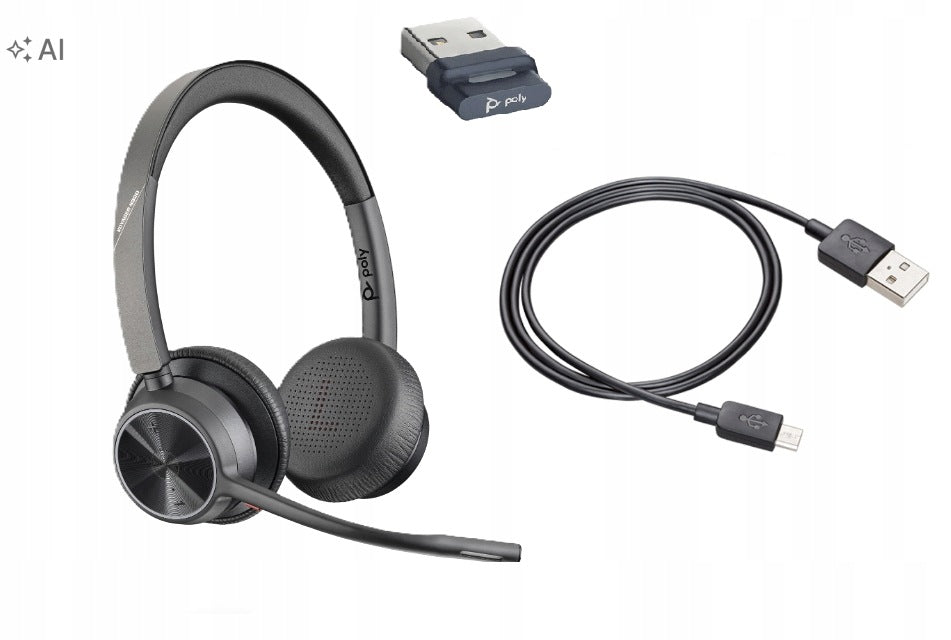 Poly Voyager 4320 USB-A Wireless Headphones for Teams