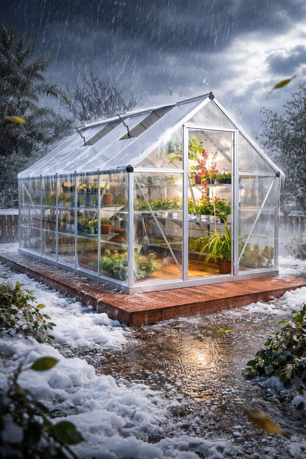 Polycarbonate garden greenhouse Palram 701782 3,65 x 1,85 m x 208 cm Product height 208 cm
