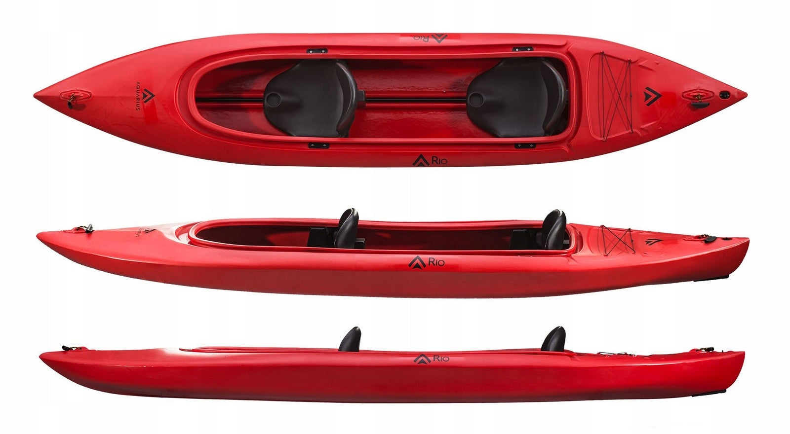Polyethylene kayak Rio Aquarius red runoff
