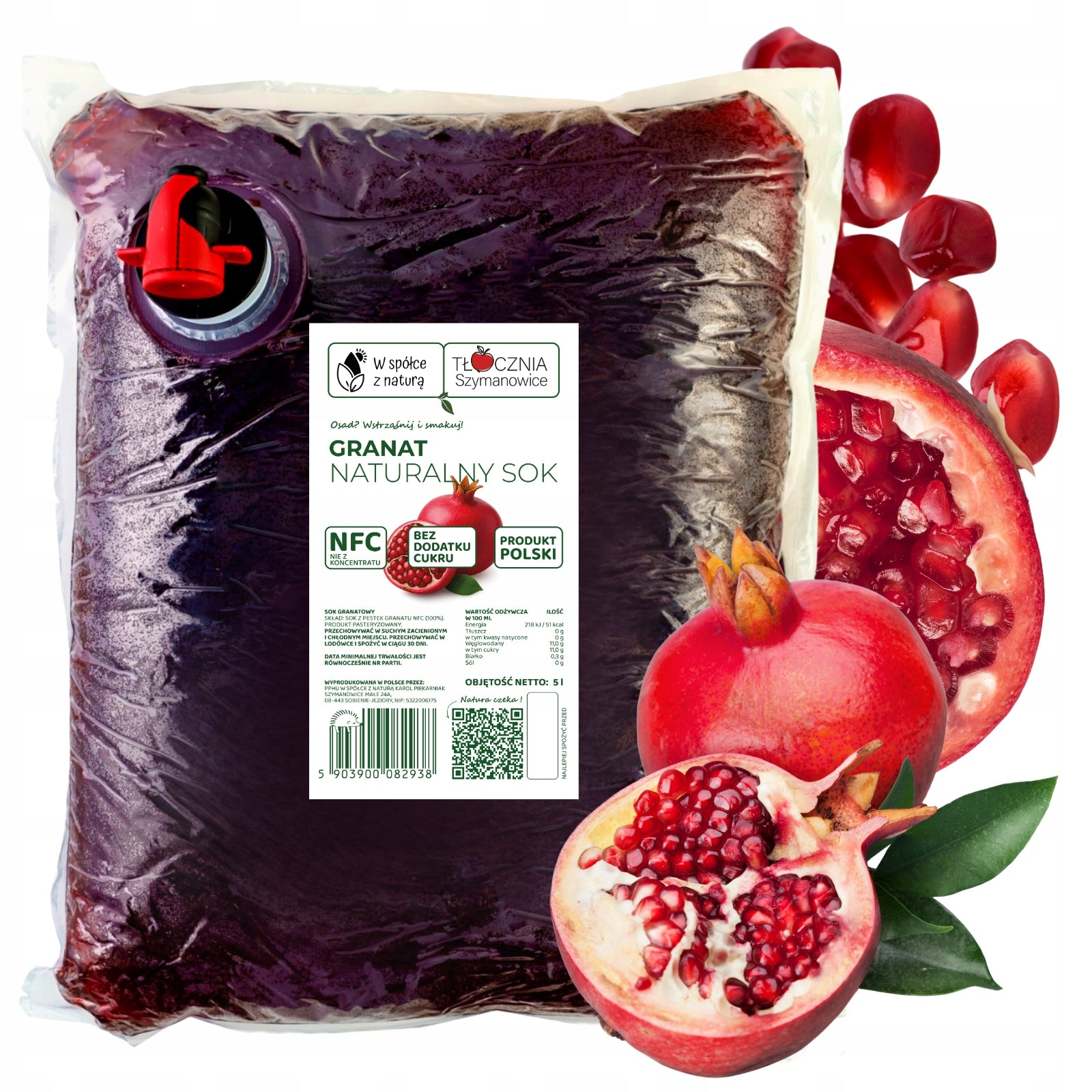 Pomegranate Juice Pressed Natural 100% NFC Juice Pomegranate 5 Liters Children