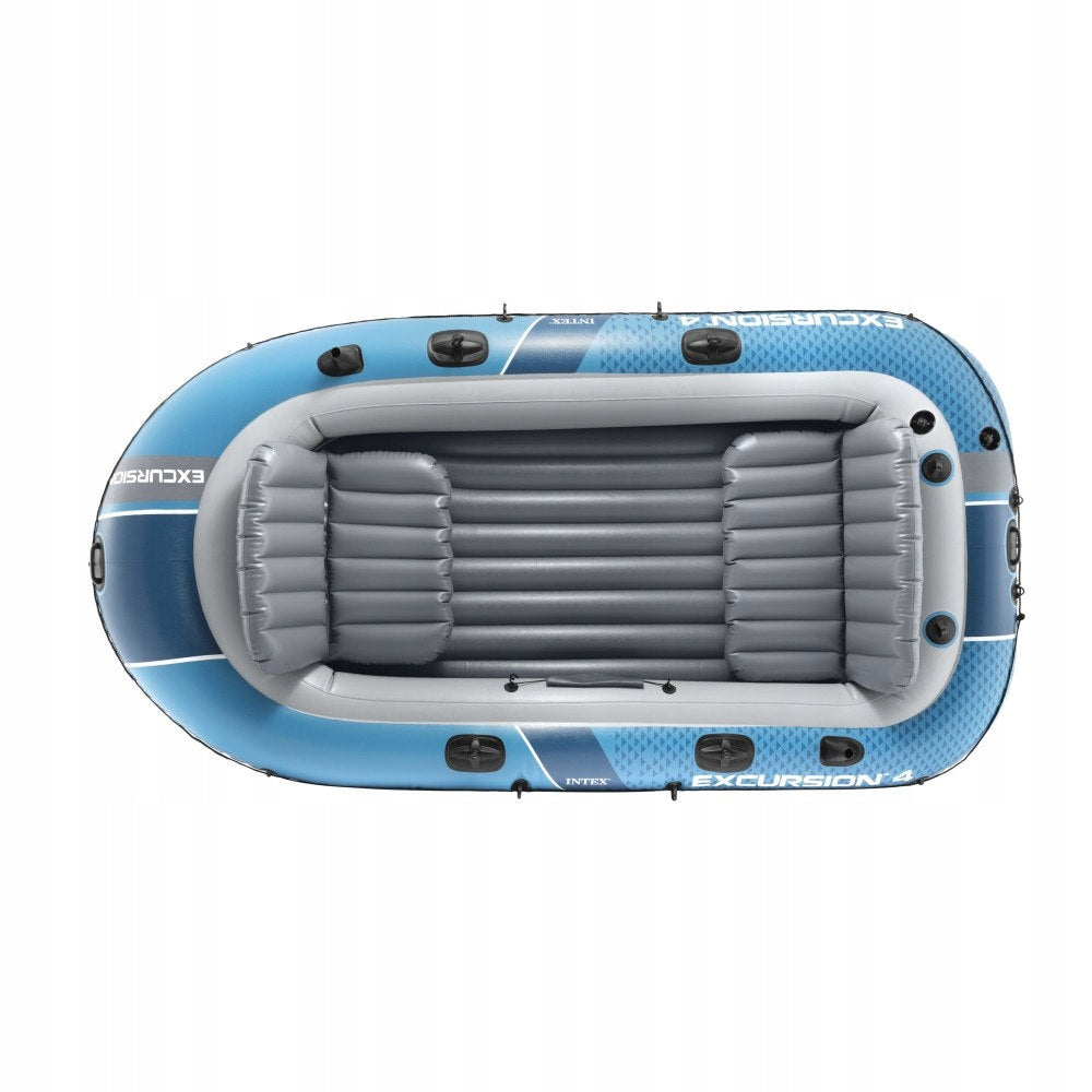 Pontoon Inflatable Excursion 4 4 Person Pump Paddles Lake Bag Packaging status original