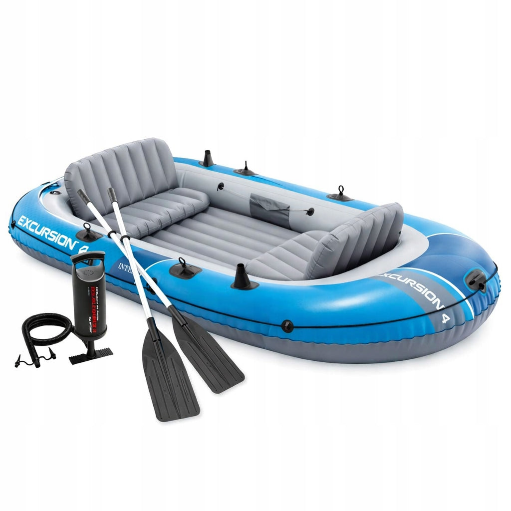 Pontoon Inflatable Excursion 4 4 Person Pump Paddles Lake Bag