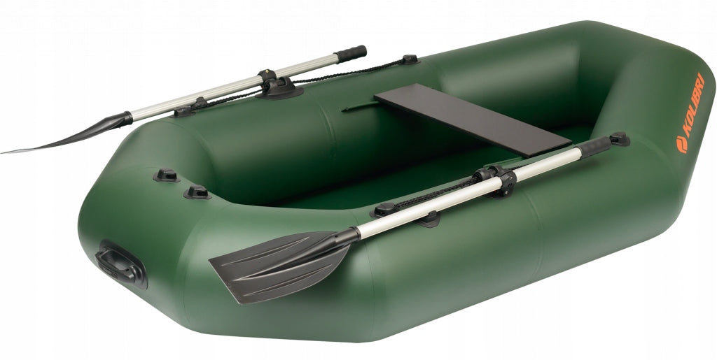 Pontoon Kolibri K-220TL with rolled floor, transom and fender bar green