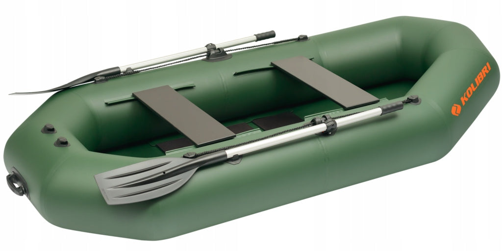 Pontoon Kolibri K-270T with rolling floor and transom for engine green