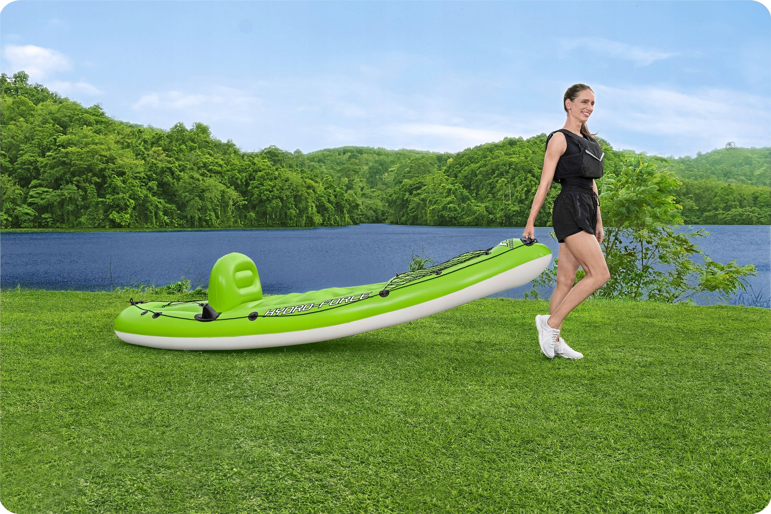 Pontoon inflatable kayak for swimming paddle pump 285cm Bestway Model Hydro-Force Koracle