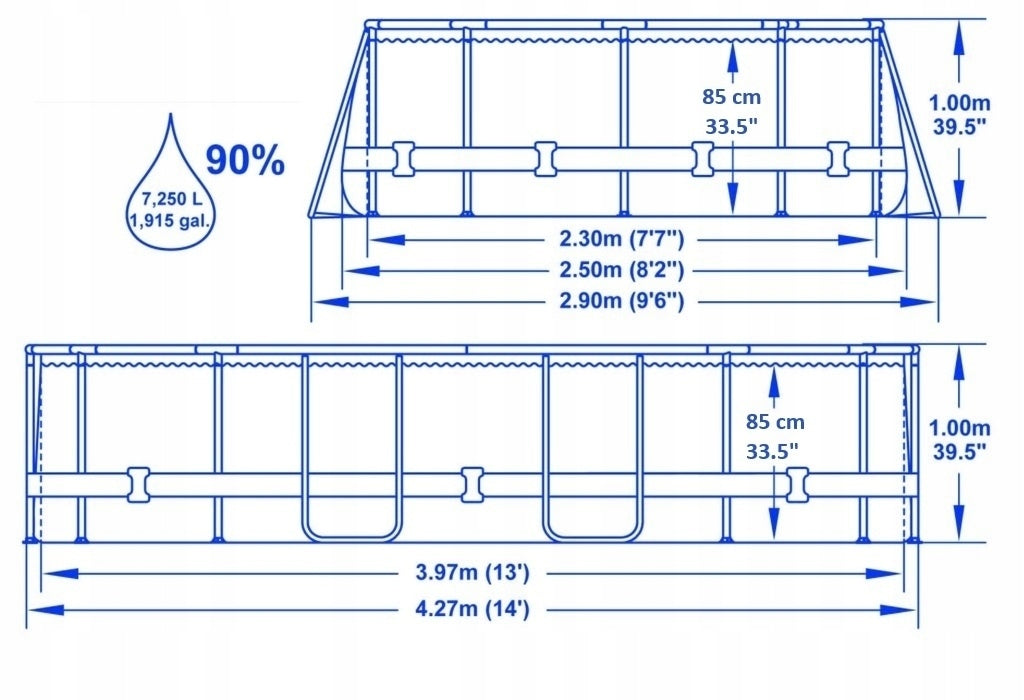 Pool Bestway 56714 427x250x100cm without accessories Brand Bestway