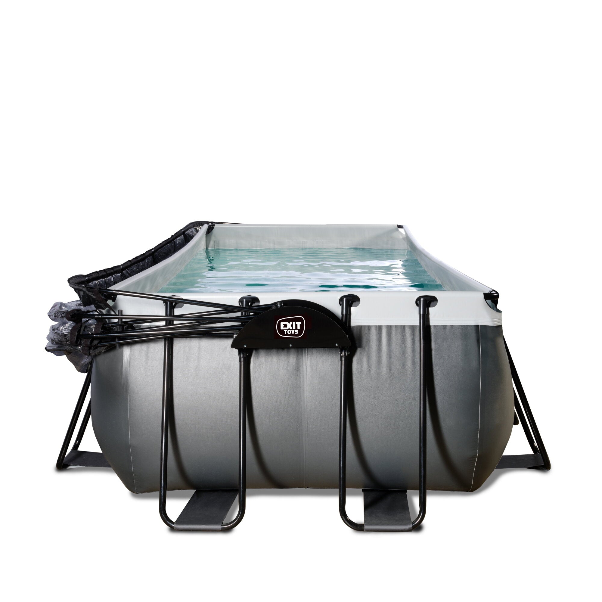 Pool Black Leather EXIT 400x200x100cm with sand filter pump and dome Kind frame
