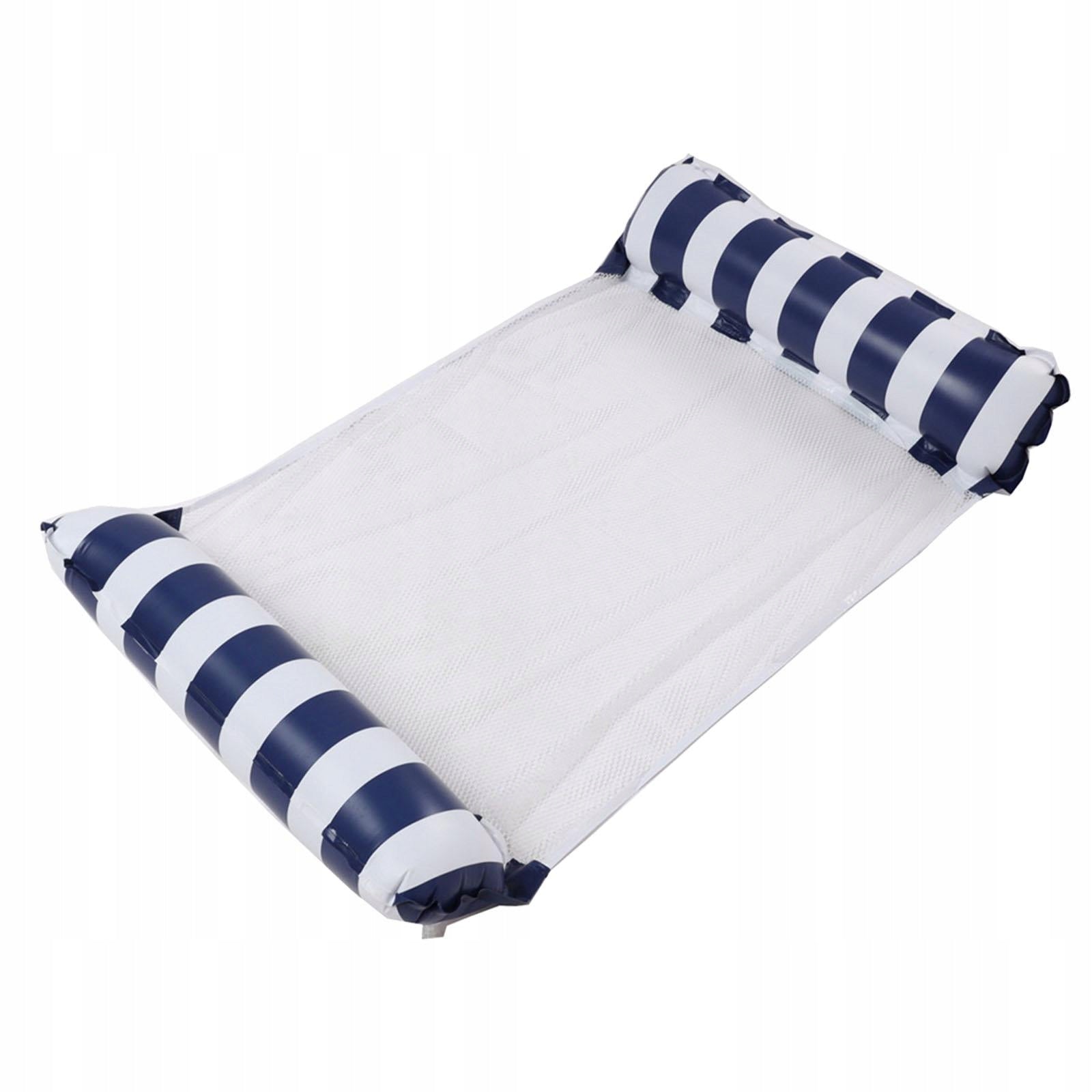 Pool Hammock Float Float Pool Bed Portable Inflatable Dark Blue Stripes