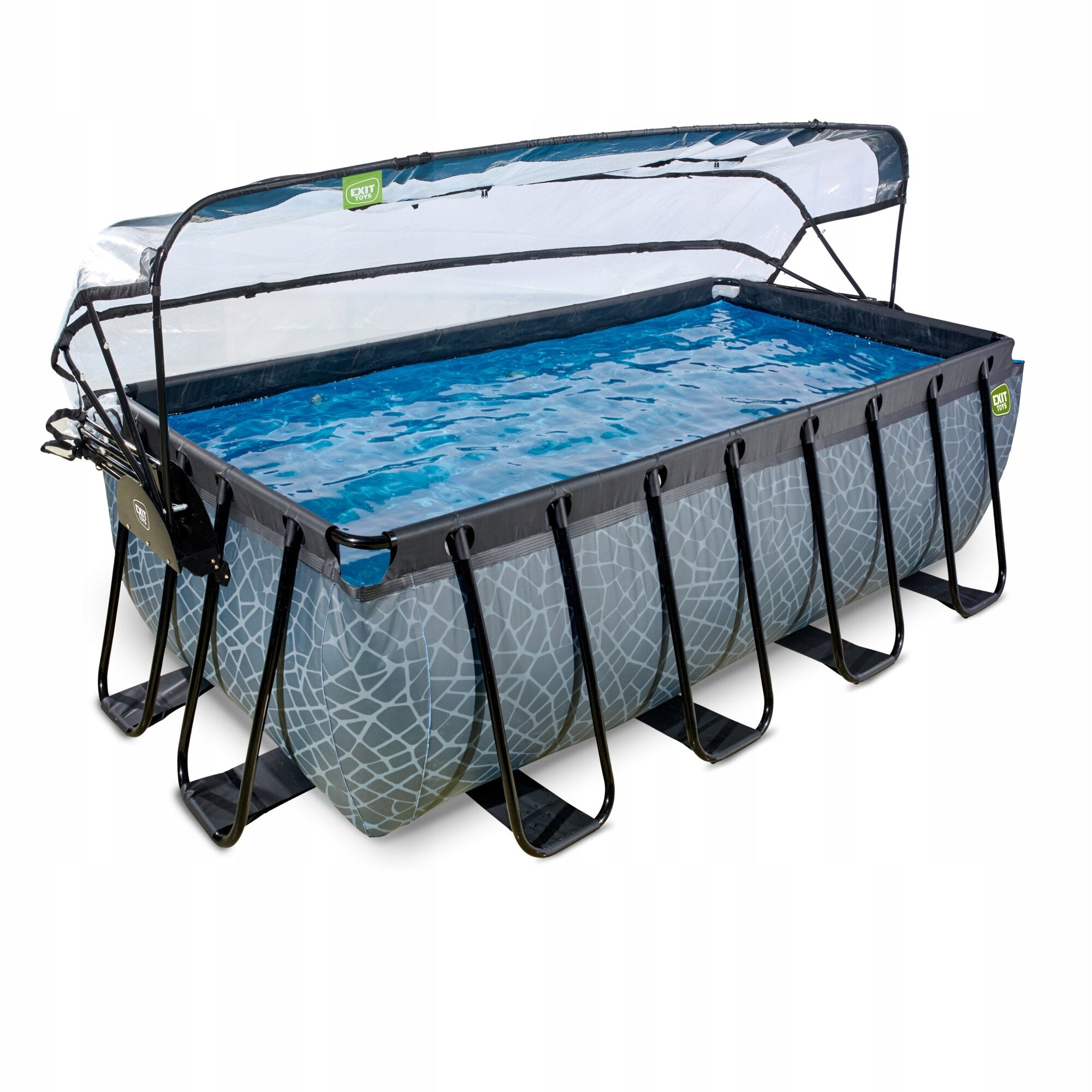 Pool Stone EXIT 400x200x122cm with sand filter pump and dome - grey Brand Exit