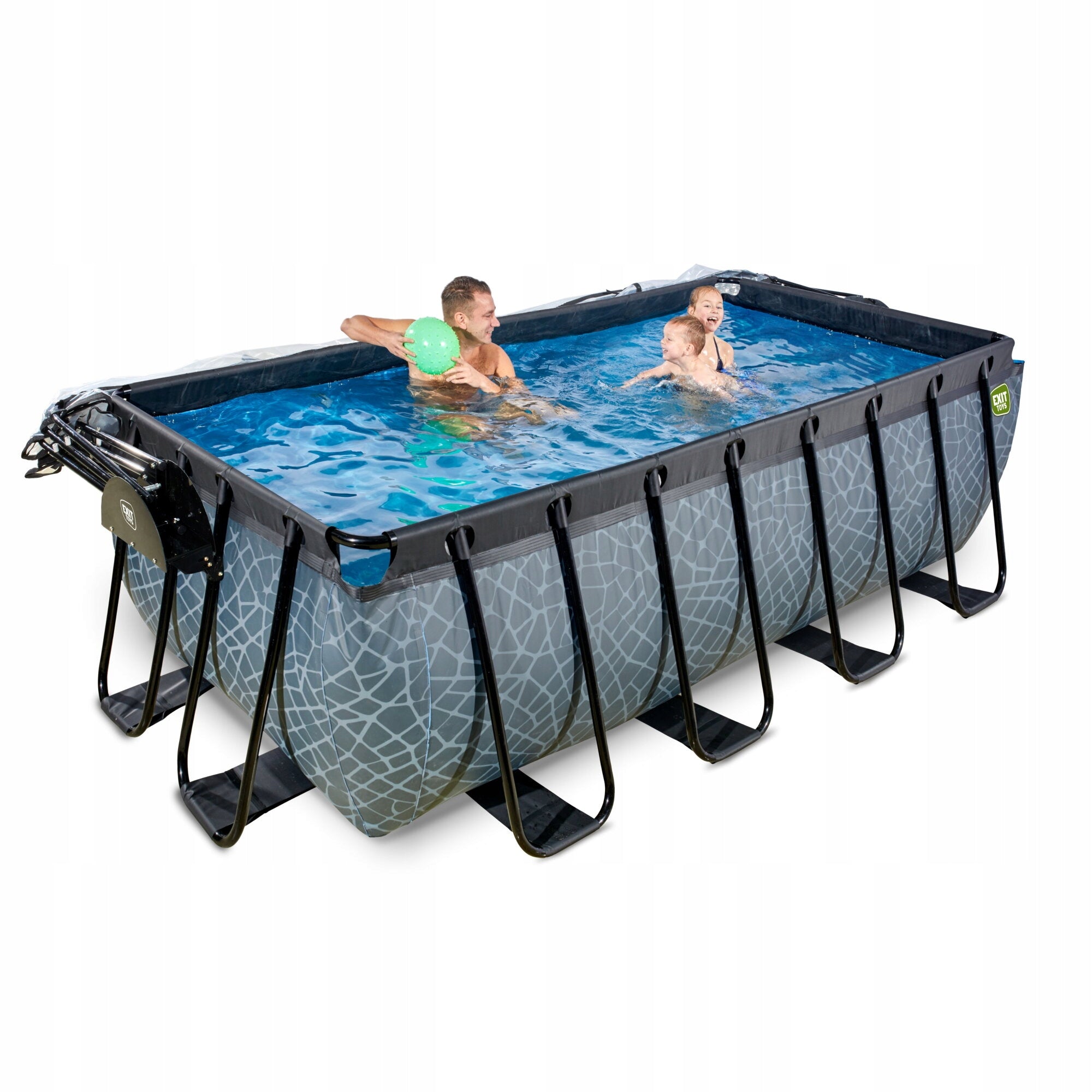 Pool Stone EXIT 400x200x122cm with sand filter pump and dome - grey Color gray