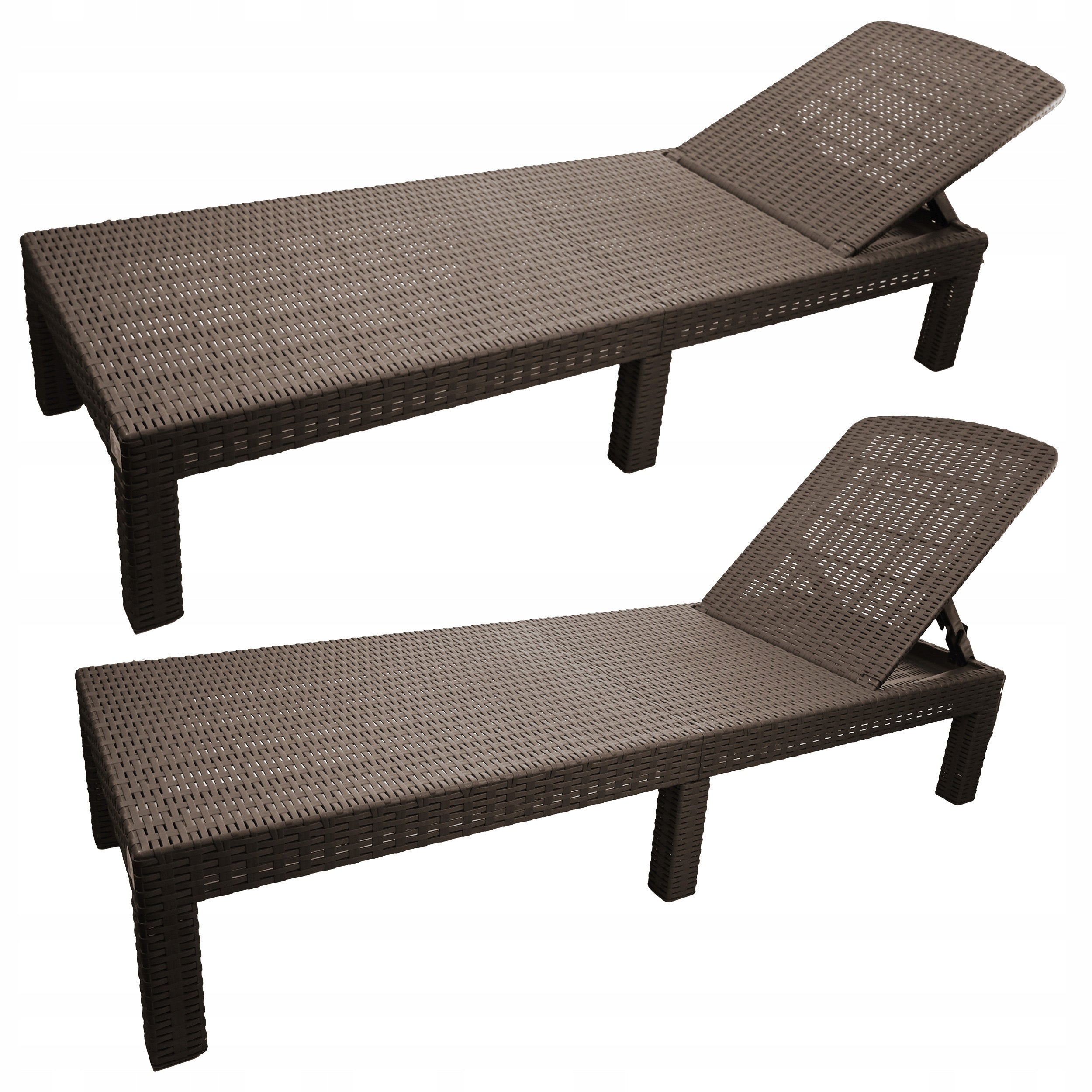Pool Sun Lounger Garden Terrace Couch Suitcase Folding Adjustable Beach Color brown
