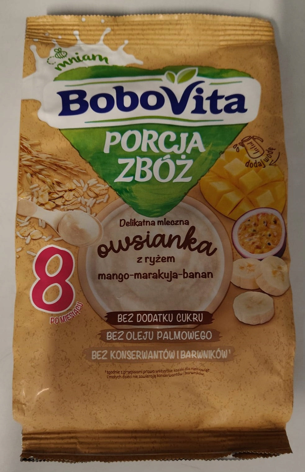 Porridge BoboVita mango milk porridge passion fruit banana 210g Packaging status original